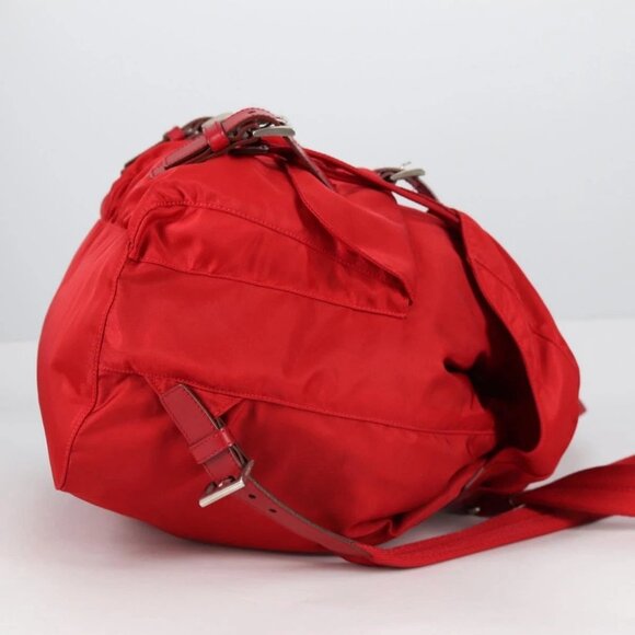 PRADA Backpack Nylon Red Silver Auth 137676 main image 15